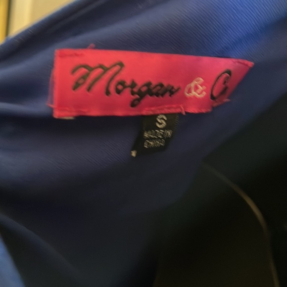 Beautiful Morgan & Co Blue Silk Cocktail Evening Dress in Excellent Condition - Picture 5 of 5